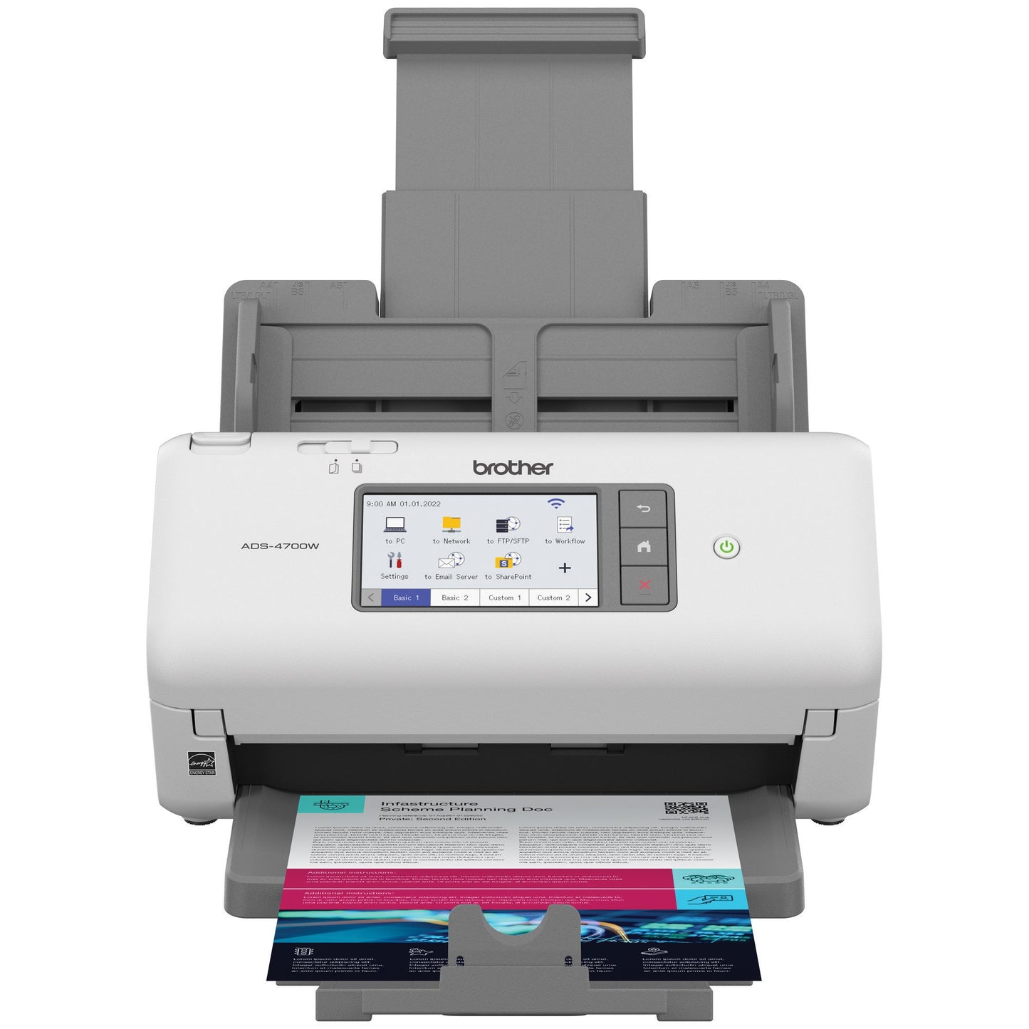 ESCÁNER DE ESCRITORIO BROTHER VALOR ADS4700W, DÚPLEX, 40 PPM/80 IPM, ETHERNET, WIFI, ADF HASTA 80 HOJAS, ESCANEA HASTA 6,000 HOJAS DIARIAS