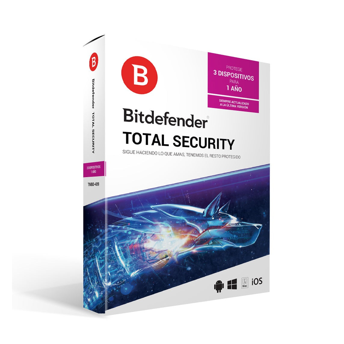 ANTIVIRUS BITDEFENDER TMBD-409, 3 LICENCIAS, 1 AÑO(S)