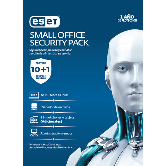 ESET SMALL OFFICE SECURITY PACK , ANTIVIRUS, 10 LICENCIAS