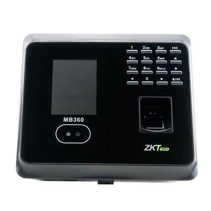 ZKTECO MB360ID - CONTROL DE ASISTENCIAFACIAL (1500 ROSTROS), HUELLA DIGITAL BIOID (2000), TARJETA ID 125 (2000), REGISTRO DE 100,000 EVENTOS, TCP/IP