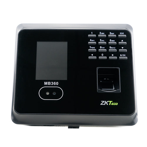 ZKTECO MB360ID - CONTROL DE ASISTENCIAFACIAL (1500 ROSTROS), HUELLA DIGITAL BIOID (2000), TARJETA ID 125 (2000), REGISTRO DE 100,000 EVENTOS, TCP/IP