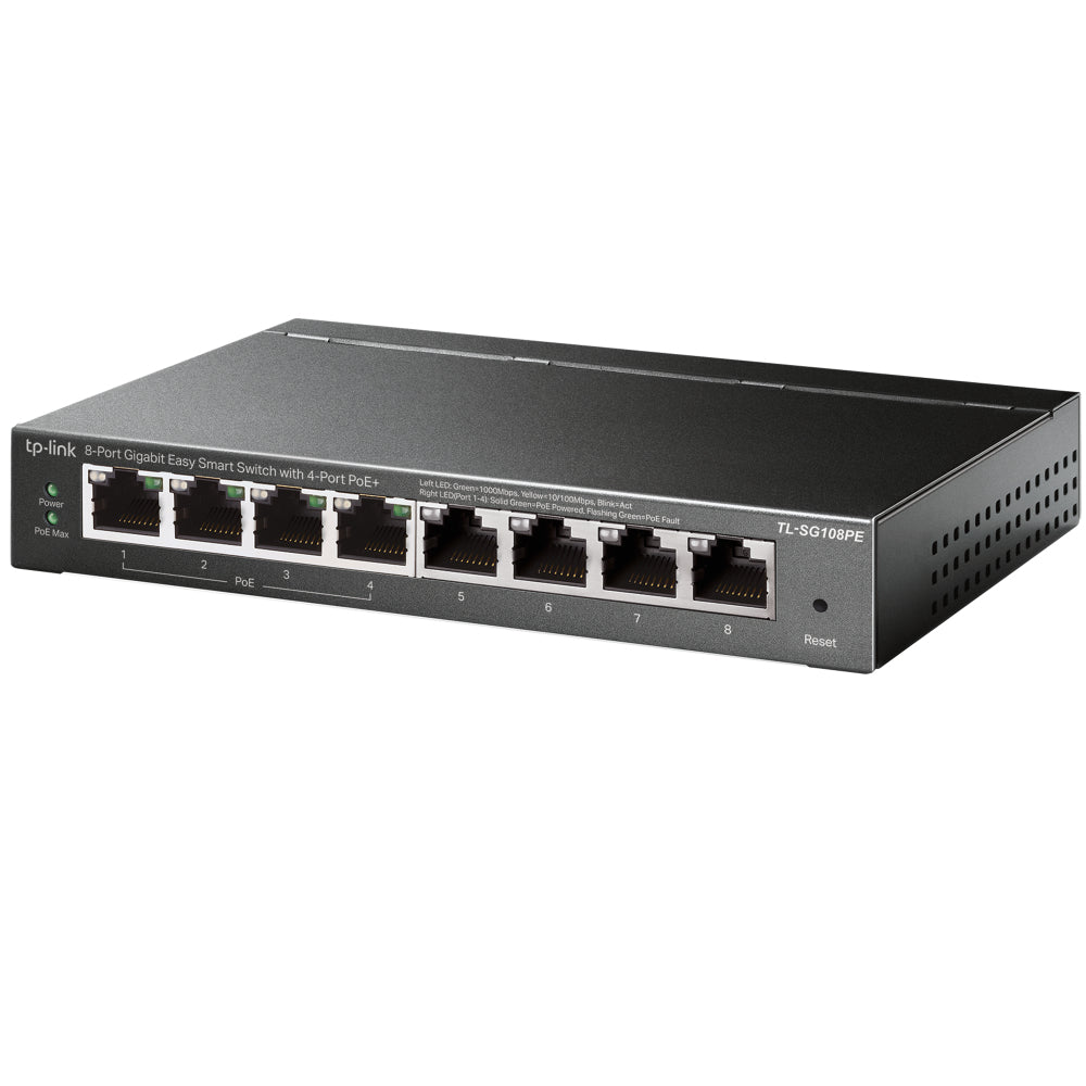 SWITCH  TP-LINK TL-SG108PE, NEGRO, 15,4 W, 8