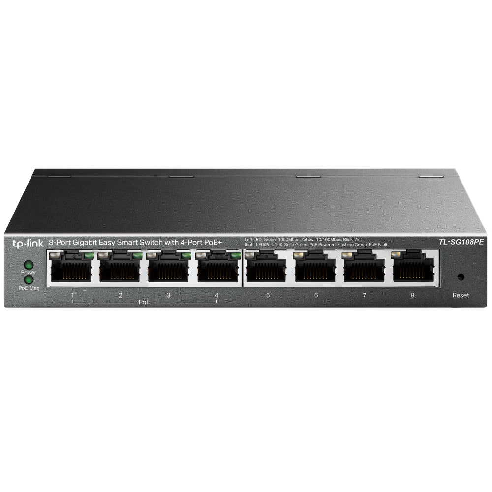 SWITCH  TP-LINK TL-SG108PE, NEGRO, 15,4 W, 8