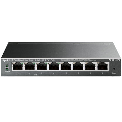 SWITCH  TP-LINK TL-SG108PE, NEGRO, 15,4 W, 8