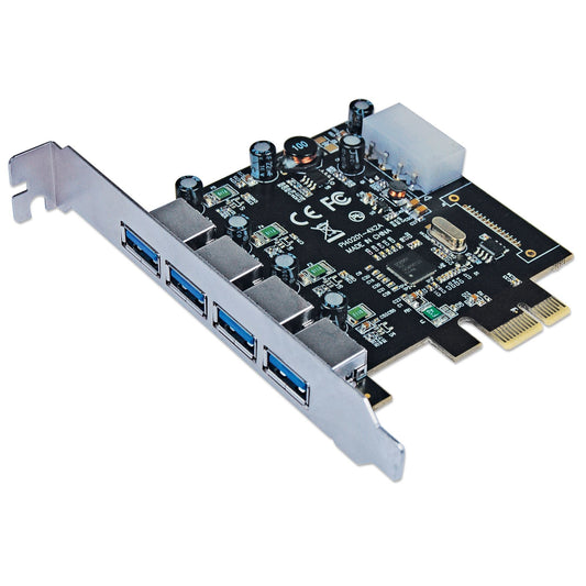 152891 TARJETA PCI EXPRESS USB 3.0 DE 4 PUERTOS, SOPORTE DE PERFIL ESTÁNDAR, AÑADE CUATRO PUERTOS ALINEADOS SUPERSPEED USB EXTERNOS.
