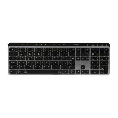 TECLADO INALÁMBRICO 2.4HZ INSPIRE KREA TI755 ACTECK ELITE SERIES TECLADO INALÁMBRICO DONGLE 2.4MHZ, RANGO 10M, BLUETOOTH 5.1, USB A- USB C, 3 DISPOSITIVOS