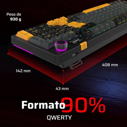 TECLADO GAMER INALÁMBRICO DEFEAT LEVEL GK3 BALAM RUSH PANTALLA INTELIGENTE IPS 1.14 PULGADAS