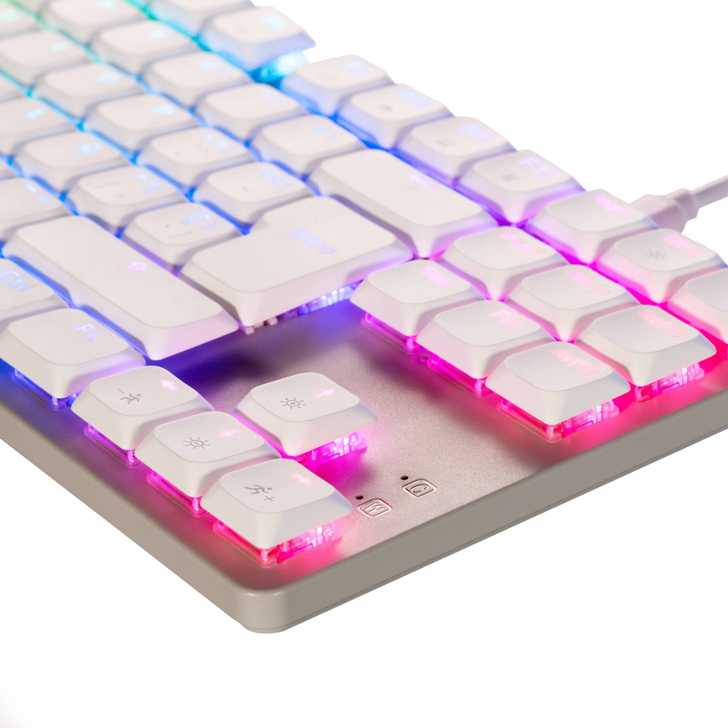 NACEB TECLADO MECANICO TKL GAMER LOW PROFILE RGB 80% K1009 87 TECLAS FULL BLANCAS