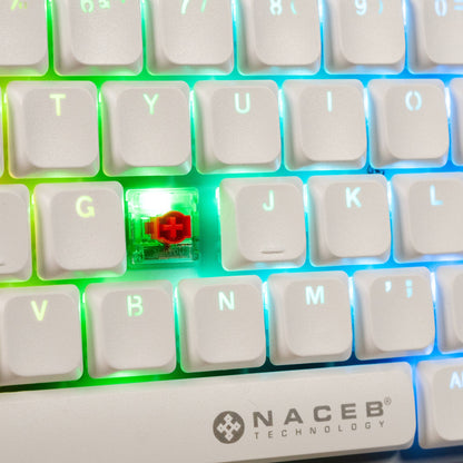 NACEB TECLADO MECANICO TKL GAMER LOW PROFILE RGB 80% K1009 87 TECLAS FULL BLANCAS