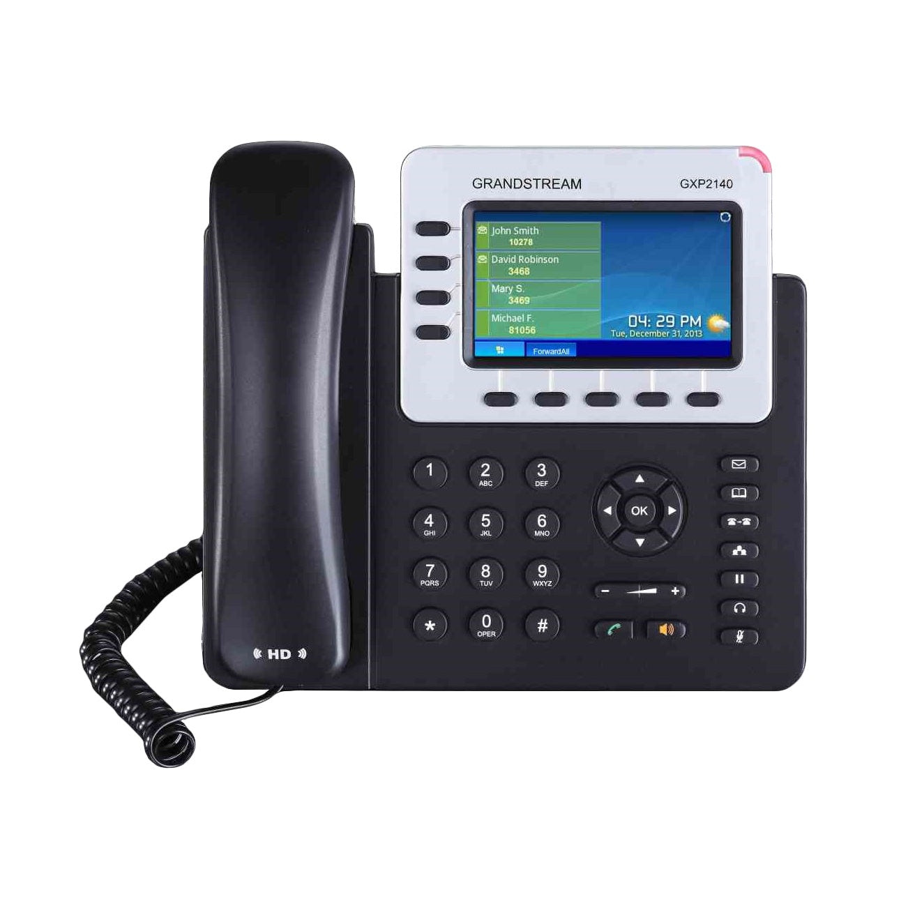 TELÉFONO IP DE 4 LÍNEAS CON 4 CUENTAS SIP, GIGABIT CON POE, CONFERENCIA DE 5 VÍAS, SIP, BLUETOOTH, INCLUYE SU FUENTE DE ALIMENTACIÓN