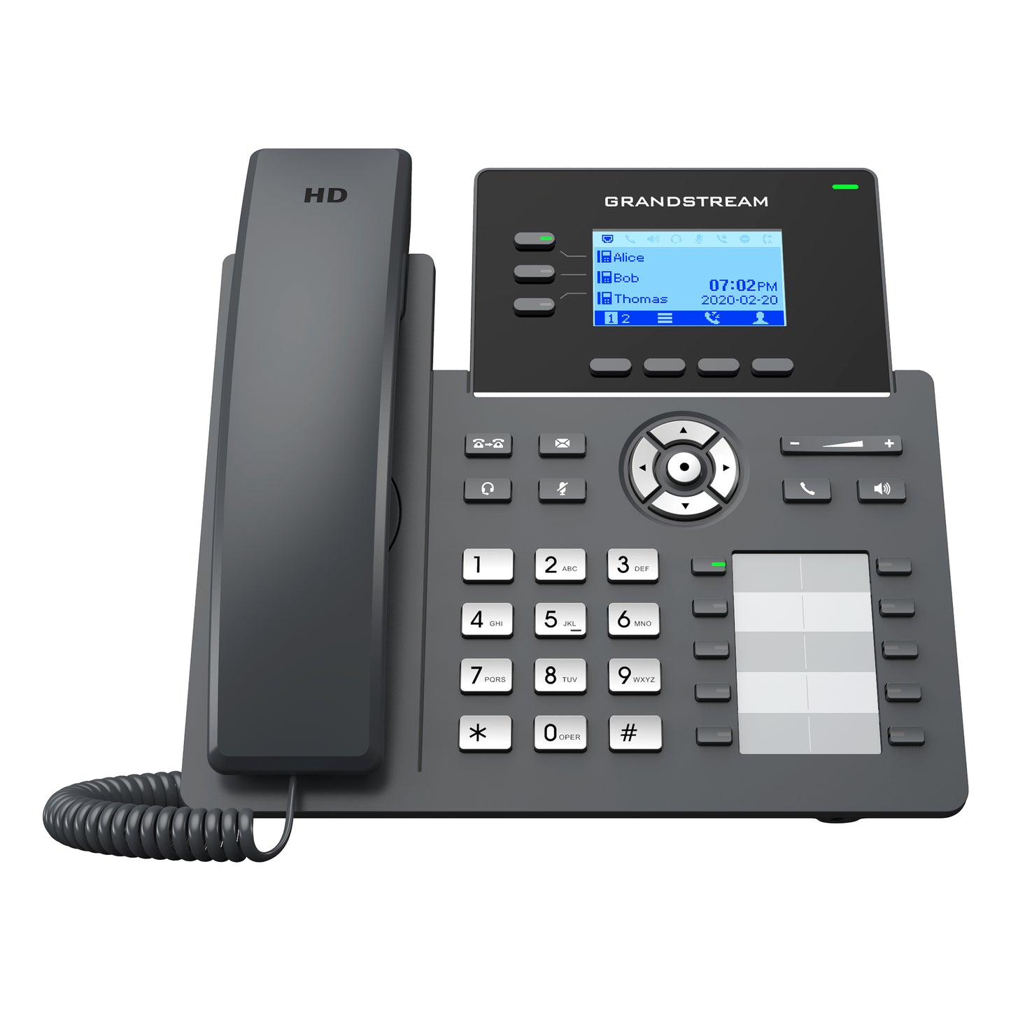 TELÉFONO IP DE 3 LÍNEAS CON 6 CUENTAS SIP, CONFERENCIA DE 5 VÍAS, GDMS, GIGABIT CON POE PERO NO INCLUYE SU FUENTE DE ALIMENTACIÓN