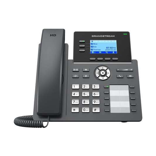 TELÉFONO IP DE 3 LÍNEAS CON 6 CUENTAS SIP, CONFERENCIA DE 5 VÍAS, GDMS, GIGABIT INCLUYE LA FUENTE DE ALIMENTACIÓN Y NO SOPORTA POE