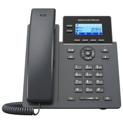 TELÉFONO IP DE 2 LÍNEAS CON 4 CUENTAS SIP, CONFERENCIA DE 5 VÍAS, ETHERNET, POE, PERO SI INCLUYE SU FUENTE DE ALIMENTACIÓN