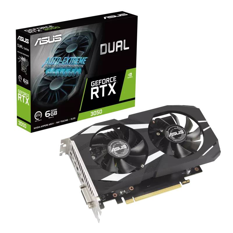 TARJETA DE VIDEO ASUS DUAL GEFORCE RTX 3050 OC EDITION, 6GB GDDR6,PCIE 4.0, HDMI 2.1, DISPLAYPORT 1.4A, TECNOLOGÍA 0DB.