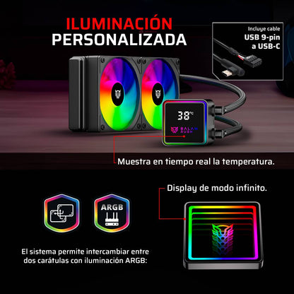 ENFRIAMIENTO LIQUIDO  BAMLAM RUSH CRYO PRISM 240 BLACK  SISTEMA DE ENFRIAMIENTO DE AIRE