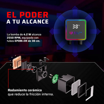ENFRIAMIENTO LIQUIDO  BAMLAM RUSH CRYO PRISM 240 BLACK  SISTEMA DE ENFRIAMIENTO DE AIRE