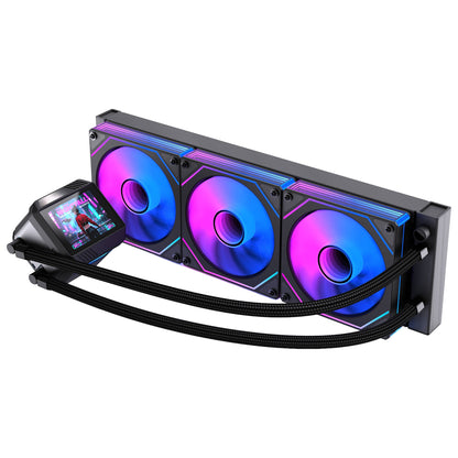 NACEB ENFRIAMIENTO LIQUIDO BOREAL 360MM PANTALLA LCD 2.8 PULGADAS ARGB NEGRO NA-0657N