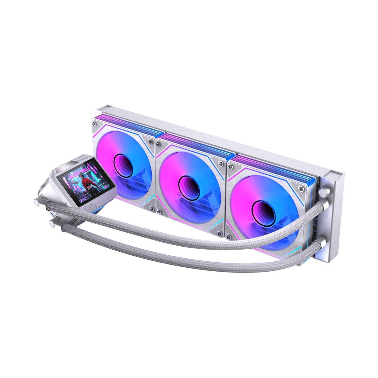 NACEB ENFRIAMIENTO LIQUIDO BOREAL 360MM PANTALLA LCD 2.8 PULGADAS  ARGB BLANCO NA-0657B