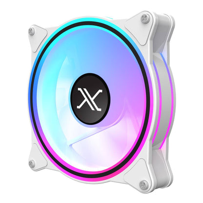 ENFRIAMIENTO LIQUIDO XZEAL 240MM REDONDO XZ413 PARA CPU 2 FAN X120MM MANGUERAS ARGB 3 PINES + PWM 4 PINES + SEGURO PARA INTEL/AMD BLANCO