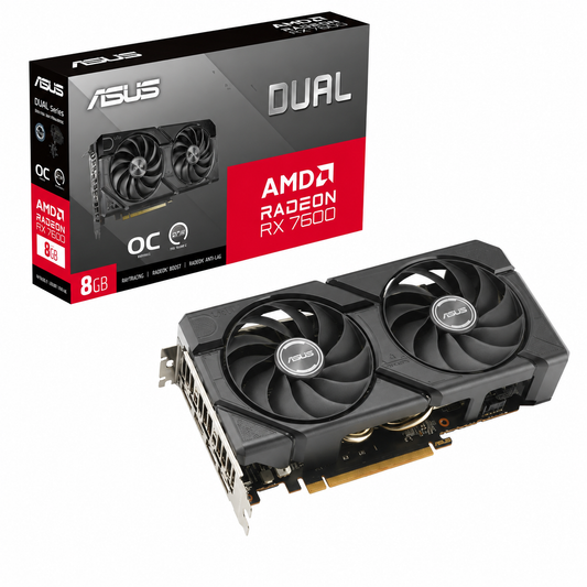 TARJETA DE VIDEO ASUS DUAL-RX7600-O8G-EVO   , 8 GB, GDDR6, PCI EXPRESS 4.0